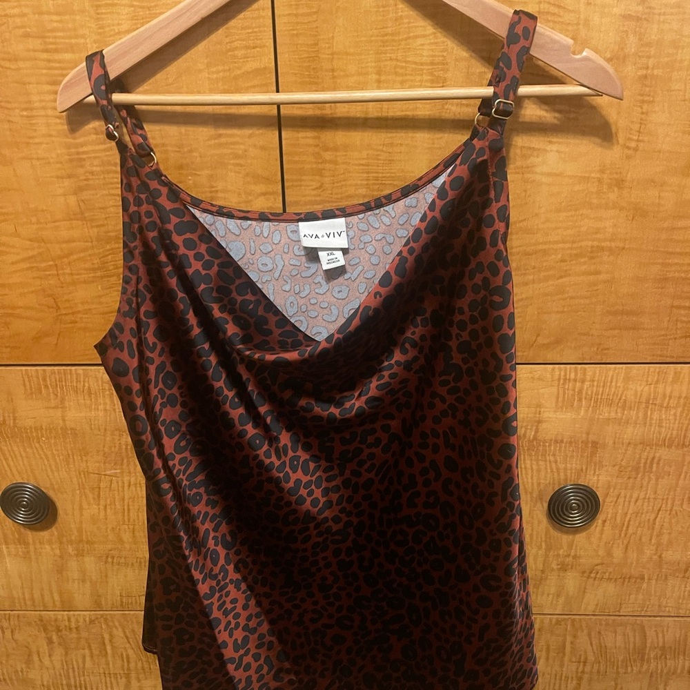 AVA & VIV Brown Leopard Print Camisole